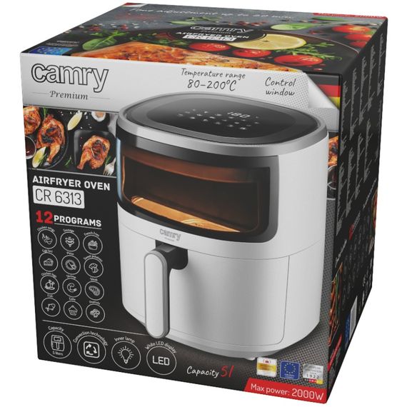 Мультипіч Camry CR 6313 1500Вт/чаша 5л/програм:12/сенсорне керування/таймер/біла | Зображення 7