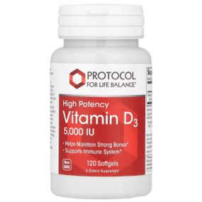 Вітамін D Protocol for Life Balance Vitamin D3 High Potency 5000 IU 120 Softgels