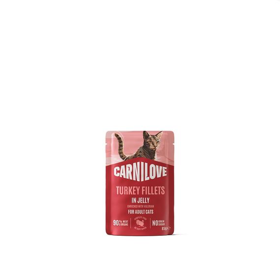 Корм вологий Carnilove Jelly Turkey with Valerian д/котів індичка і валеріана в желе 85 г