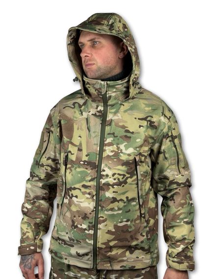 Куртка військова "Шторм" Soft Shell на флісі, мембранна Мультикам 50/5 | Зображення 3