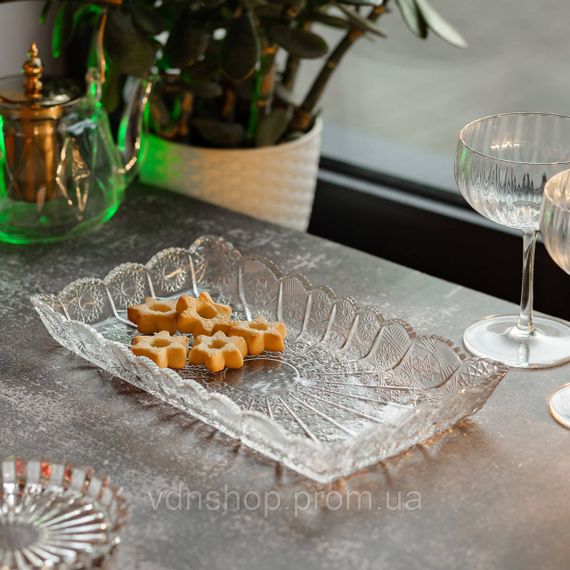 Блюдо для закусок Lirmartur скляне 28,6*16,5*3 см HP-YH-26 | Зображення 5