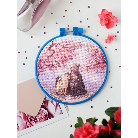 Набір для вишивання хрестиком "Сонячні промінчики" AHM-043 з п'яльцями | Зображення 1