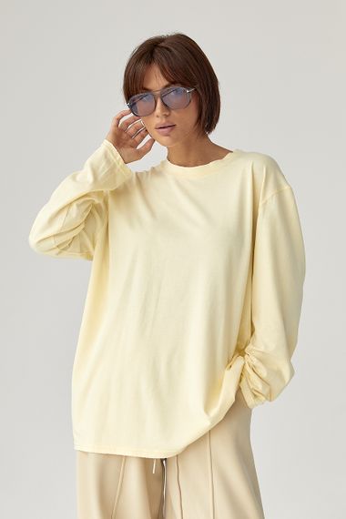 Однотонний базовий лонг oversize - лимонний цвет, ONE SIZE (є розміри)