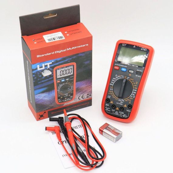 Цифровий мультиметр з підсвіткою екрану DT UT 61 / Тестер напруги / Електронний прилад для вимірювання струму | Зображення 8