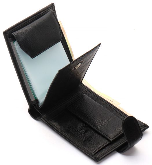 Черное мужское портмоне из натуральной кожи с визитницей Marco Coverna MC-2057-1 | Зображення 5