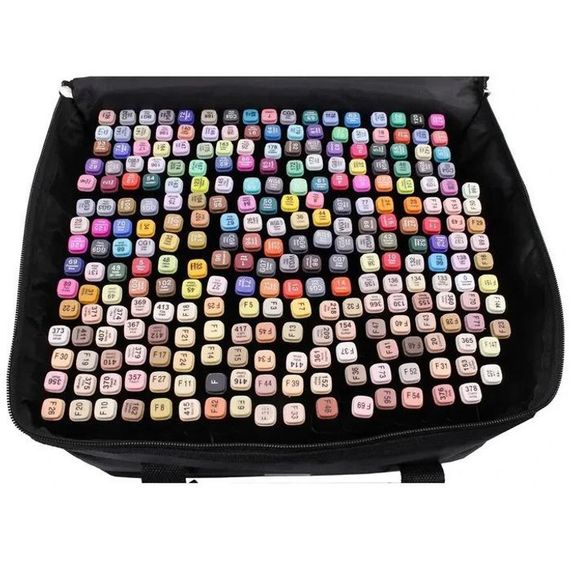 Набір маркерів скетч для малювання Touch 262 шт двосторонні професійні фломастери VB-355 з чохлом | Зображення 2