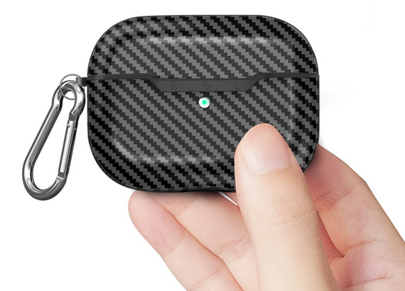 Силиконовый чехол Primo Carbon Fiber для AirPods 3 (MME73) - Black | Зображення 2