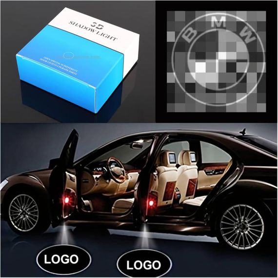 LED подсветка дверей автомобиля 2 шт, проектор логотипа BMW 1 3 4 5 6 7 M X Z GT серии, водостойкий, Plug&Play | Зображення 5