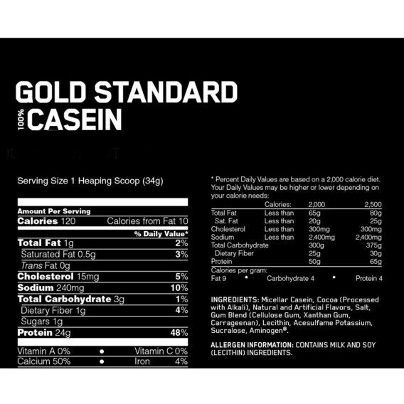 Протеин Optimum Nutrition 100% Casein Gold Standard 1810 g /53 servings/ Chocolate Cream | Зображення 1