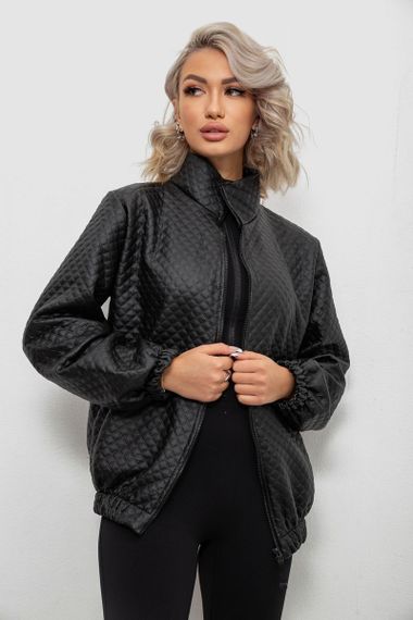 Бомбер женский с принтом, цвет черный, 257R72