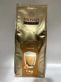 Капучино карамельным вкусом Swisso Kaffee Karamel, 1кг, Германия, быстрорастворимый