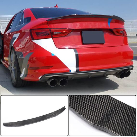Спойлер V9 (для SD, Карбон) для Ауди A3 2012-2020 рр | Зображення 1