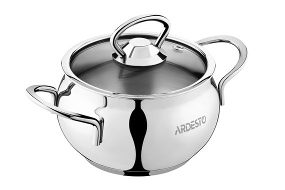Кастрюля Ardesto BLACK MARS, стеклянная крышка, 1.1 л, нержавеющая сталь (AR0706S) | Зображення 3