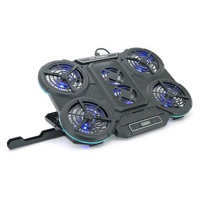 Підставка під ноутбук IceCoorel Q6, до17", fan4-100*15/2-70*15 мм, корпус пластик, 2 USB-порти + LCD display, 410x285x35mm, RGB-10