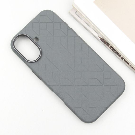 Кожаный чехол Carved with MagSafe для Apple iPhone 16 (6.1") Grey | Зображення 2