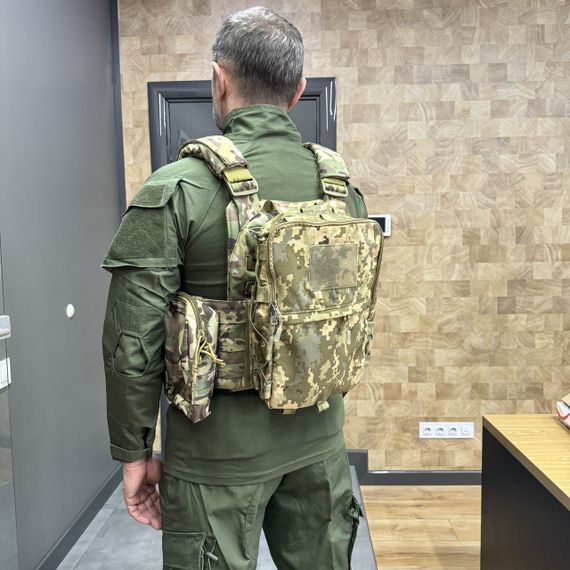 Підсумок-рюкзак сухарний на плитоноску з Моллі, Піксель, WINTAC, Cordura 1000D, сумка сухарна тактична, сумка сухарка армійська | Зображення 4