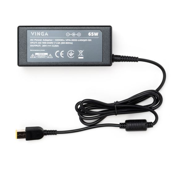 Блок живлення до ноутбуку Vinga Lenovo 65W 20V 3.25А square with pin (VPA-2032-LNSQ01-101) | Зображення 2