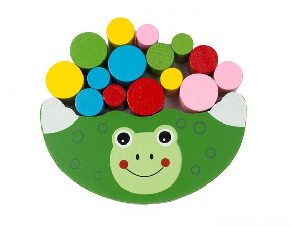 Детская игрушка балансир Божья коровка MD 1276 деревянная Лягушка