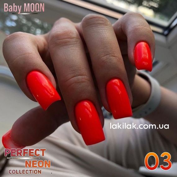 Гель-лак BABY MOON Perfect Neon №03 кораловий, 6 мл