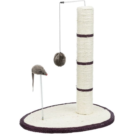 Дряпка-стовпчик Trixie для котів з іграшкою на мотузці та мишкою на пружині сизаль/плюш 40х30х50 см | Зображення 3