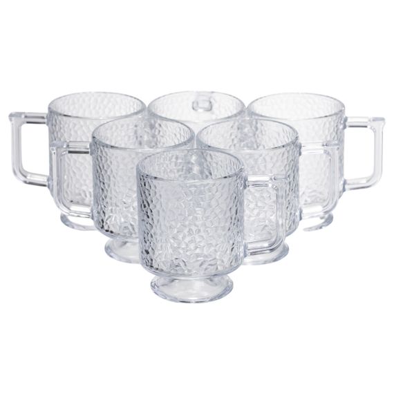 Набор чашек 6 шт для чая и кофе Goblet по 300 (мл) кружки стеклянные HP-19-L8