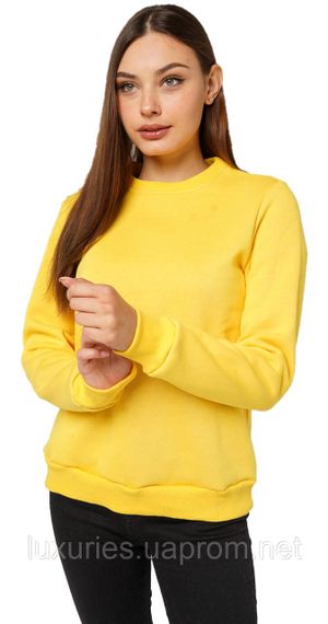 Жіноча толстовка Світшот тепла, Світшот жіночий з начосом, Світшот жіночий — українська суперякість Жовтий, M