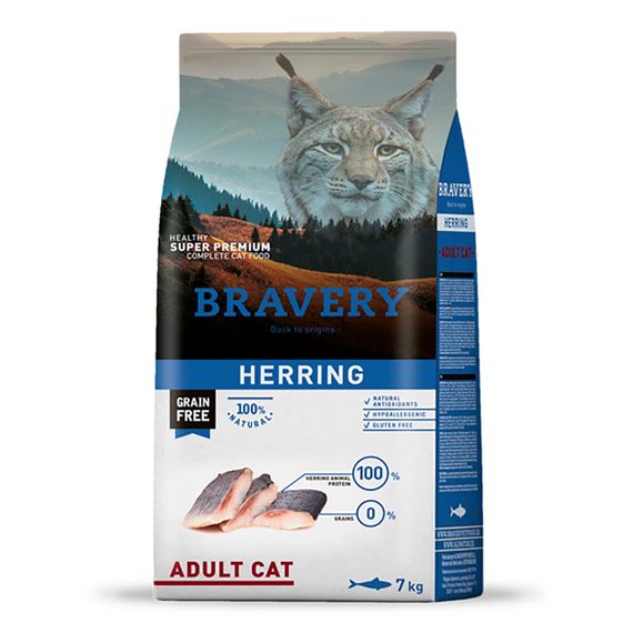 Корм Bravery Cat Adult Herring сухий з оселедцем для дорослих котів 7 кг
