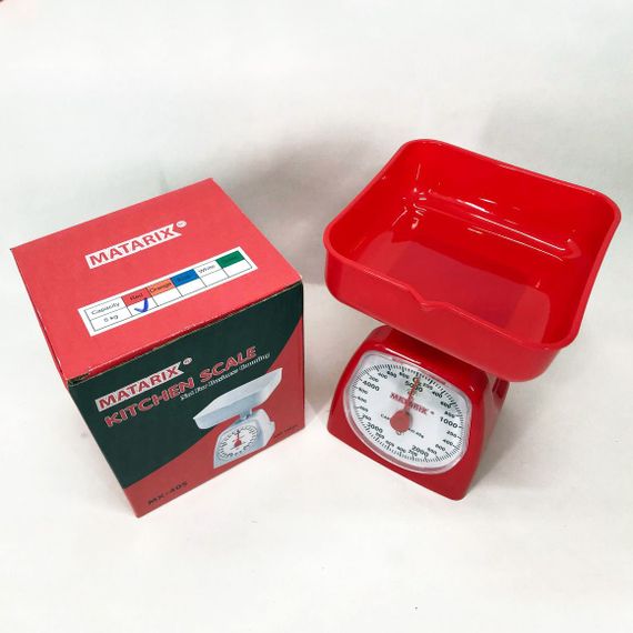 Кухонные весы для взвешивания продуктов MATARIX MX-405 5 кг красные, Весы кухонные со ZA-625 съемной чашей | Зображення 2