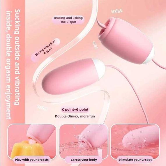 Двойное виброяйцо с языком Laile Magic Box USB  20 режимов – Вибраторы | Зображення 3