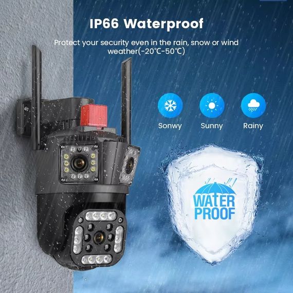 Зовнішня IP Камера 3 Лінзи WiFi Поворотна TOX WS-Q204V V380 PRO | Зображення 8