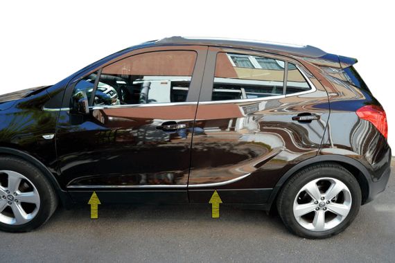 Молдинг дверей Tit-designs (нерж) для Opel Mokka 2012-2021 гг | Зображення 1