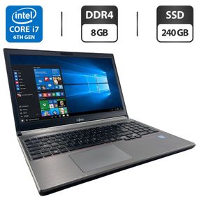 Ноутбук Fujitsu LifeBook E756 / 15.6'' (1920x1080) IPS / Intel Core i7-6500U (2 (4) ядра по 2.5 - 3.1 GHz) / 8 GB DDR4 / 240 GB SSD / Intel HD Graphics 520 / WebCam б/в