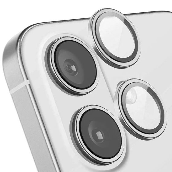 Захисне скло Metal Classic на камеру (у упак.) для Apple iPhone 16 (6.1") / 16 Plus (6.7") Срібний / Silver | Зображення 1