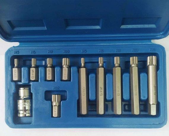 Набір насадки біти SPLINE спеціальні 1/2" 11шт зірочка VOREL-66770 | Зображення 3