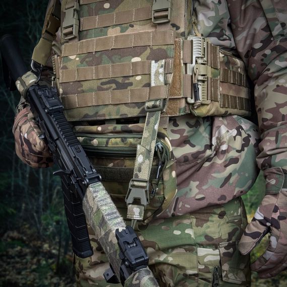 Комплект одноточкового плечового ременя з кріпленням до плитоноски RAGNAROK "THOR" Мультикам+Койот | Зображення 4