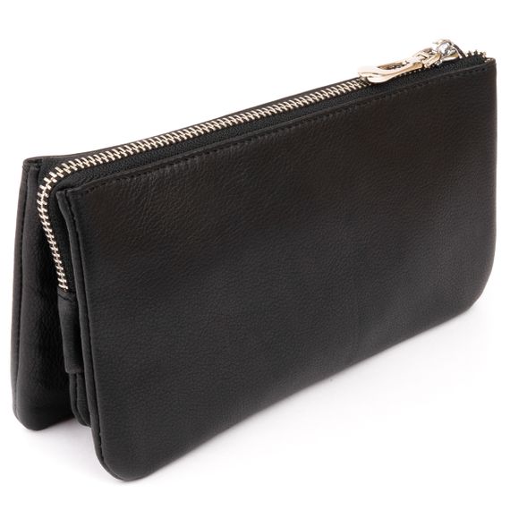 Вместительный клатч на два отделения женский ST Leather 19246 Черный | Зображення 1