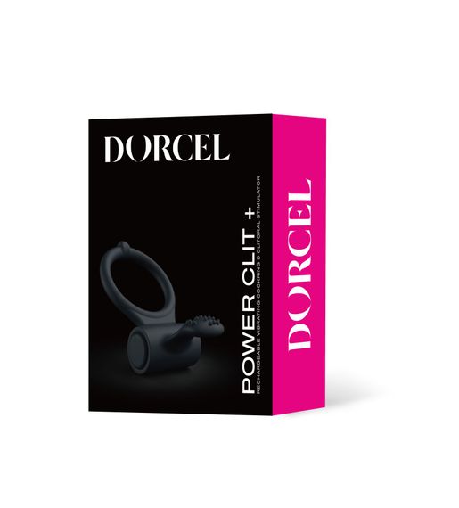 Ерекційне кільце Dorcel Power Clit Plus з вібрацією, перезаряджається, з язичком та щіточкою | Зображення 5