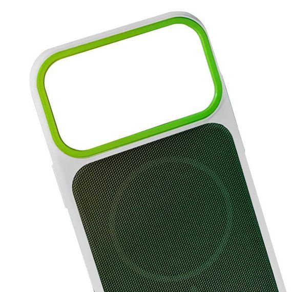 Чохол TPU TechWoven Hybrid with MagSafe для Apple iPhone 16 Pro (6.3") White / Green | Зображення 1