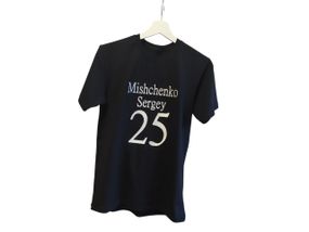 Футболка чоловіча трикотажна чорний з іменною вишивкою 25 років 66