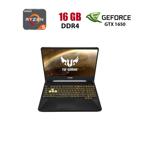 Игровой ноутбук Asus TUF FX505DT-HN549T / 15.6" (1920x1080) IPS / AMD Ryzen 5 3550H (4 (8) ядра по 2.1 - 3.7 GHz) / 16 GB DDR4 / 480 GB SSD / nVidia GeForce GTX 1650, 4 GB GDDR5, 128-bit / WebCam б/у