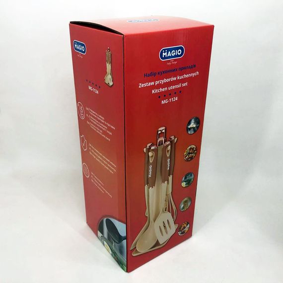 Набір кухонних приладів Magio MG-1124, набір приладдя для кухні із силікону, набір кухарів | Зображення 3