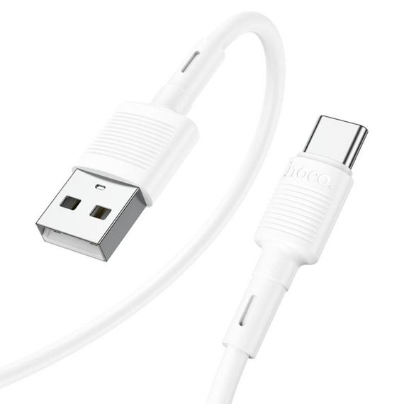 Кабель HOCO X83 USB to Type-C 3A, 1m, PVC, PVC connectors, White | Зображення 1
