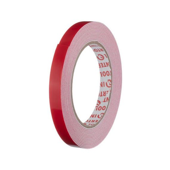 Стрічка клейка двостороння універсальна 5 м, 12*1 мм, біла, спінений поліетилен INTERTOOL KT-0813