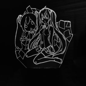 Акриловый светильник-ночник Хацунэ Мику белый tty-n000902