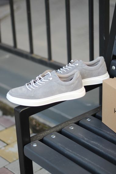 Кеди сірого кольору з м'якої замші 40 розмір | Зображення 7