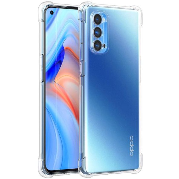 TPU чохол GETMAN Ease logo посилені кути Full Camera для Oppo Reno 4 Pro 5G Безбарвний (прозорий)