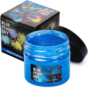 Слюдяний пігментний порошок blue pearl (Блакитна перлина) для смоли мила макіяжу манікюру SOAP SHOP банка 57 грам