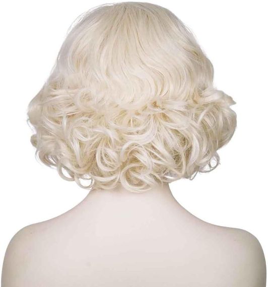 Парик короткий блонд в стиле Мерлин Монро светлый кудрявый винтажный термостойкие синтетические волосы косплей | Зображення 3