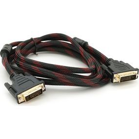 Кабель мультимедийный DVI M to DVI M 3.0m 24+1pin black/red Merlion (YT-DVI(M)/(M)NY/RD-3.0m)