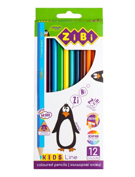 Олівці кольорові 12 кольорів, KIDS LINE ZB.2414 ZiBi (4823078932358)